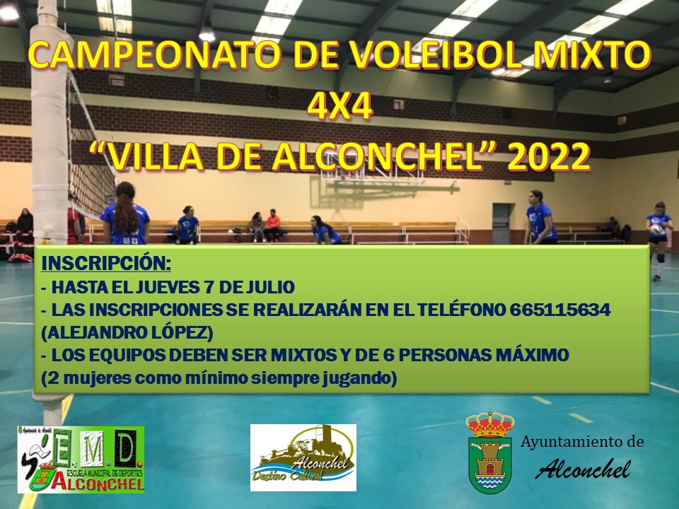 CAMPEONATO DE VOLEIBOL MIXTO 4X4 “VILLA DE ALCONCHEL” 2022