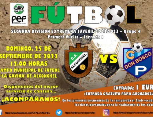 PARTIDOS CLUB DE FÚTBOL ALCONCHEL (JUVENIL Y ABSOLUTA) 2022/2023