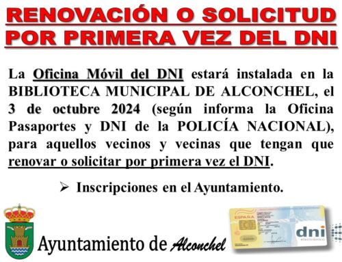 RENOVACIÓN O SOLICITUD POR PRIMERA VEZ DEL DNI