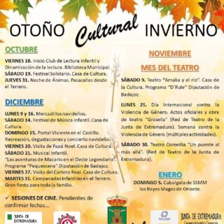 AGENDA CULTURAL PROGRAMA OTOÑO – INVIERNO 2024 “VILLA DE ALCONCHEL”