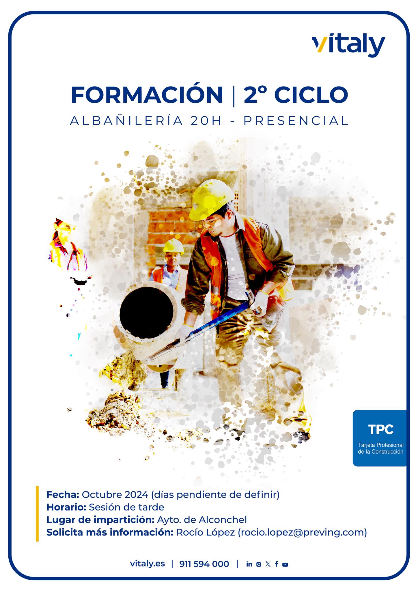 CURSO ALBAÑILERÍA 20 HORAS PRESENCIAL (TPC)