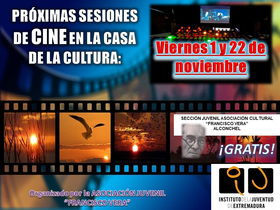 PRÓXIMAS SESIONES DE CINE EN LA CASA DE LA CULTURA: NOVIEMBRE 2024