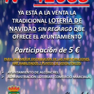 A LA VENTA EL NÚMERO 42088 DE LA LOTERÍA DE NAVIDAD DEL AYUNTAMIENTO 2024