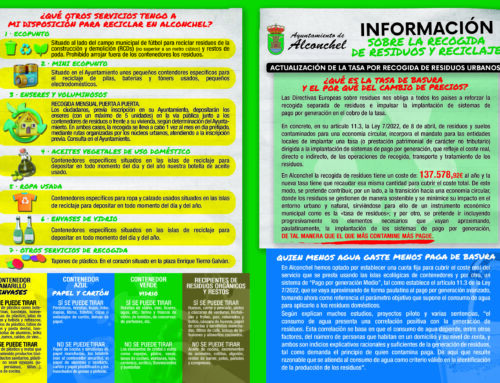 INFORMACIÓN SOBRE LA RECOGIDA DE RESIDUOS Y RECICLAJE
